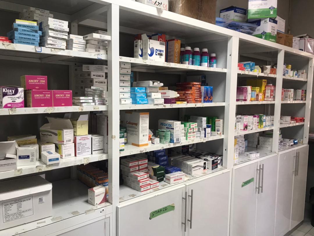 Pharco Life pharmacy display of medicines and pharmaceutical supplies